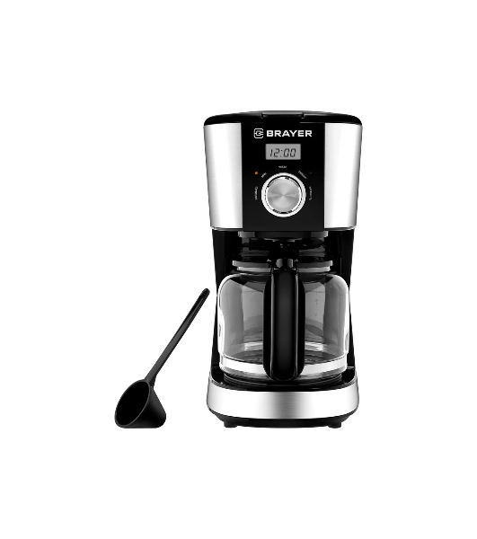 Кофеварка капельная BRAYER BR1122 черный, исп. кофе - молотый, 1.5 л, 900 Вт