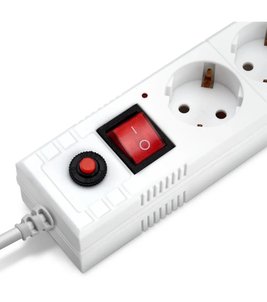 Удлинитель с сетевым фильтром Buro 6х5 м с заземл. 10А IP20 BU-SP5 USB 2A-W CCA белый