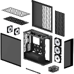 Корпус Arctic Xtender, Midi-Tower, чёрный, 3 x 140 мм, 2 x 120 мм, фото3