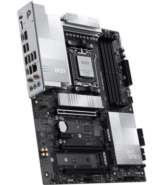 Материнская плата MSI PRO X870E-P WIFI, AM5, AMD X870E, 4xDDR5, 4xSATA, 3xM.2, 1xPCIe 5.0 x16, 1xPCIe 4.0 x4, 1xPCIe 3.0 x1, 1xHDMI, 1x5Gb LAN, Wi-Fi 7, Bluetooth 5.4, 1xUSB-C 20Gbps, 1xThunderbolt 4, 2xUSB-A 10Gbps, 2xUSB-A 5Gbps, 4xUSB-A 2.0, 3x3.5 мм, 7.1, ATX