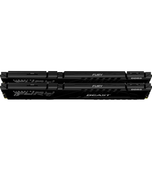 Оперативная память Kingston Fury Beast, DDR5, 32Gb (2x16Gb), 6400MHz, CL32, DIMM, с радиатором, черный