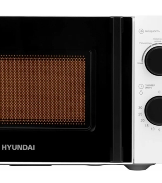 Микроволновая печь Hyundai HYM-M2047 белый, 20 л, 700 Вт, переключатели - поворотный механизм