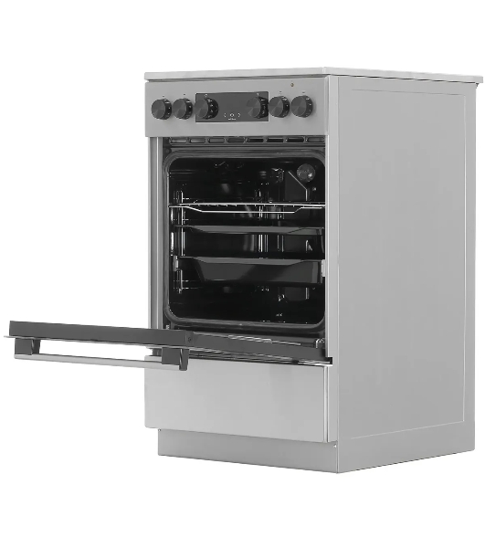 Плита электрическая Gorenje GEC5C40XAOT серебристый, конфорок 4 шт, духовка 70 л, 50 см x 85 см x 59.4 см