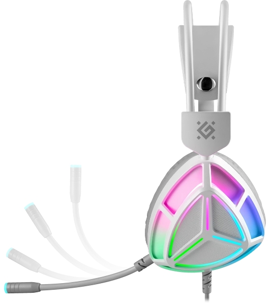 Гарнитура Defender Prism белый, проводная, подсветка