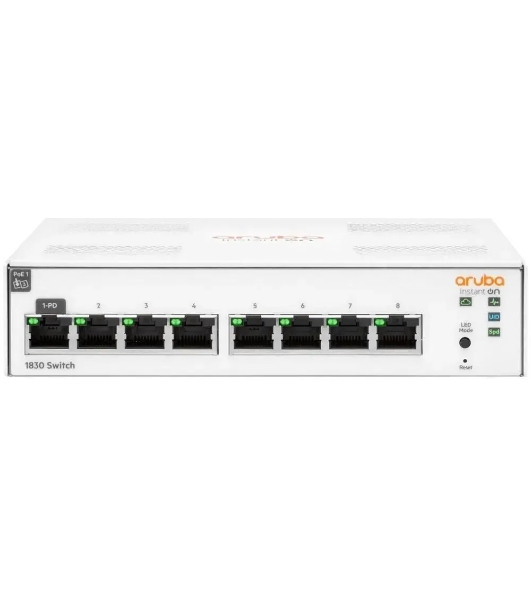Коммутатор HPE Aruba Instant On 1830 8G, 8×1 Гбит/с, настраиваемый