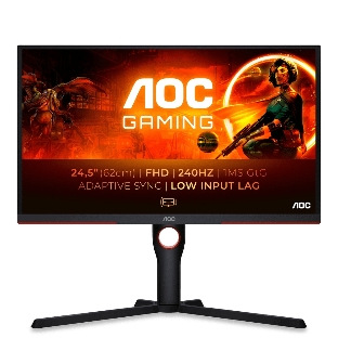 Монитор 24.5' AOC Gaming 25G3ZM VA 1920x1080, 240 Гц, 1 мс, 16:9, 300 кд/м2, 2xHDMI, 1xDP, черный/красный