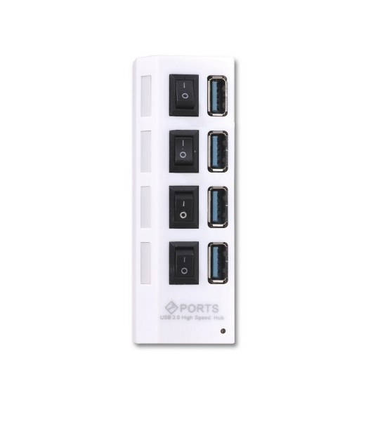 USB-концентратор Smartbuy SBHA-7304-W, USB 3.0, USB 4 порта, USB