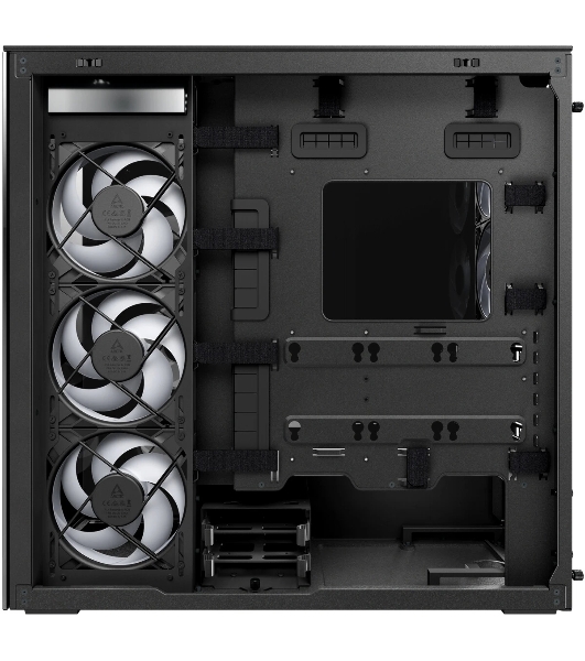 Корпус Arctic Xtender, Midi-Tower, чёрный, 3 x 140 мм, 2 x 120 мм