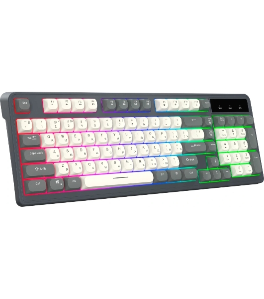 Клавиатура Oklick 731G проводная, USB Type-A, серый/белый