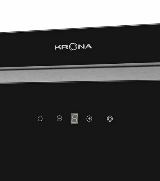 Вытяжка встраиваемая Krona Selina 600 Glass S черный, 52 см, 1300 куб. м/ч, 61 дБ