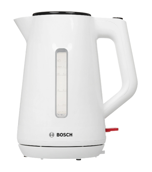 Электрочайник Bosch TWK1M121 белый, 1.7 л, 2400 Вт, скрытый нагревательный элемент