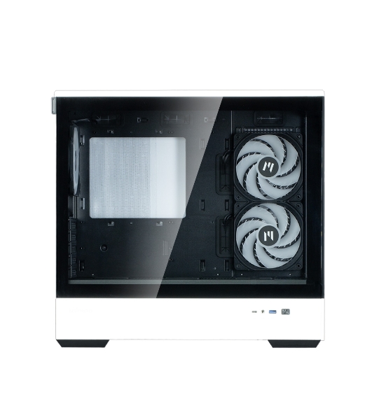 Компьютерный корпус ZALMAN P30 BW, MATX, BLACK/WHITE, WINDOW, 2x3.5', 3x2.5', 1xUSB TYPE-C, 1xUSB 3.0, SIDE 2x120мм ARGB, REAR 1x120мм ARGB