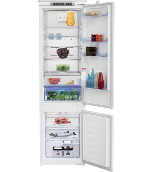 Встраиваемый холодильник Beko BCNA306E3S белый, 2 камеры, 215/69 л., морозилка снизу, No Frost
