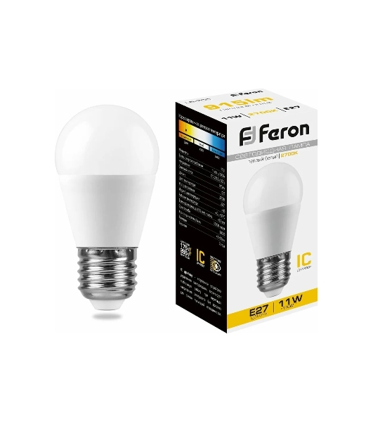 Лампа светодиодная Feron LB-750 11W 230V E27 2700K G45