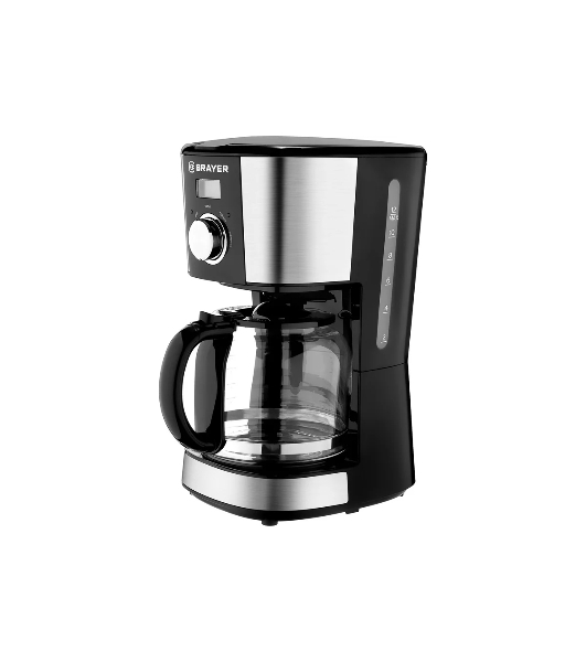 Кофеварка капельная BRAYER BR1122 черный, исп. кофе - молотый, 1.5 л, 900 Вт