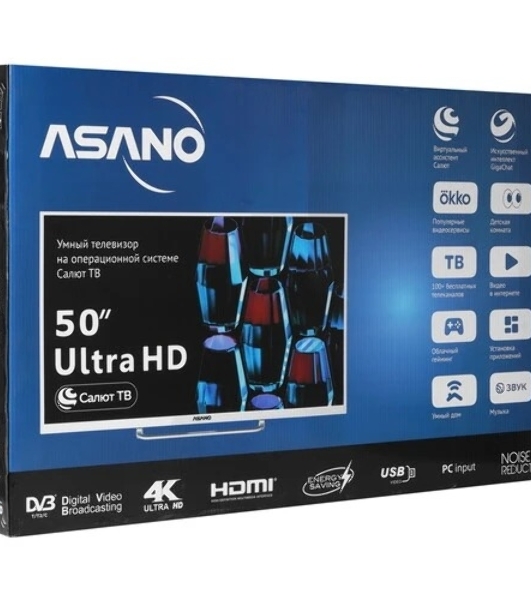 Телевизор Asano 50' 50LU5011T белый DLED 4K UHD 60Hz Салют ТВ