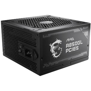 Блок питания MSI MAG A850GL PCIE5, 850W, 80 PLUS Gold, полностью модульный, ATX 3.0, PCIE5