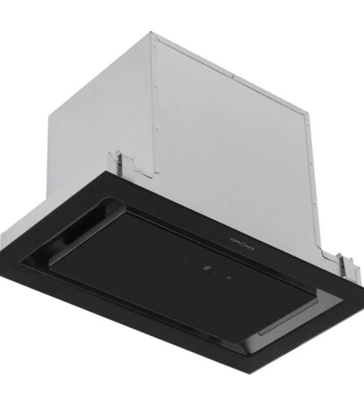 Вытяжка встраиваемая Krona Selina 600 Glass S черный, 52 см, 1300 куб. м/ч, 61 дБ