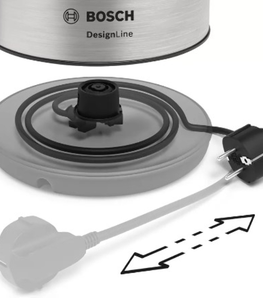 Чайник электрический Bosch TWK3P420 1.7 л, 2400 Вт, черный (корпус: нержавеющая сталь)