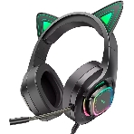 Гарнитура HOCO W107 Cute Cat чёрный, проводная, подсветка, фото5