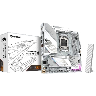 Материнская плата Gigabyte X870M AORUS ELITE WIFI7 ICE, AM5, AMD X870, 4xDDR5, 2xSATA, 2xM.2, 1xPCIe 5.0 x16, 1xPCIe 4.0 x16, 1xHDMI, 1x2.5Gb LAN, Wi-Fi 7, Bluetooth 5.4, 2xUSB-C 40Gbps (USB4), 2xUSB-A 10Gbps, 4xUSB-A 5Gbps, 4xUSB-A 2.0, 3x3.5 мм + S/PDIF оптический, 7.1, белый, mATX