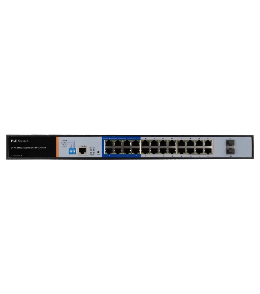 Коммутатор GIGALINK GL-SW-G205-24P, 24×1 Гбит/с PoE + 2×1 Гбит/с SFP, настраиваемый