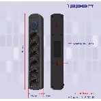 Сетевой фильтр Ippon BK-6-EU-1.8-10-B 1.8 м, 6 розеток, черный, коробка, фото9