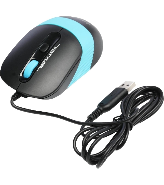 Мышь проводная A4Tech Fstyler FM10 черный/синий, 1600 dpi, USB, кнопки - 4