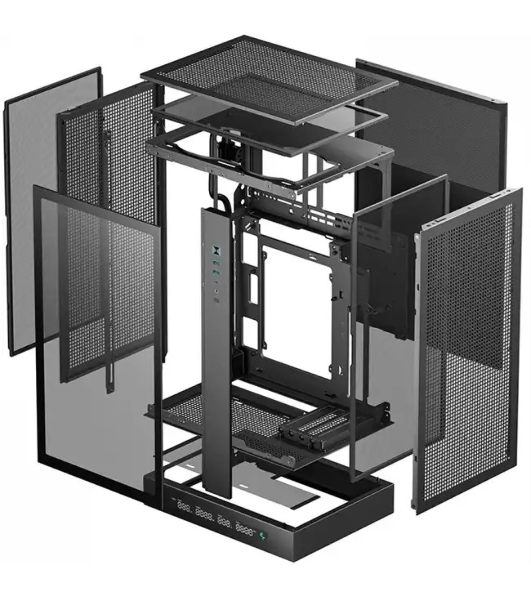 Компьютерный корпус MiniTower Deepcool CH270 черный (Mini-ITX, без БП, 2*Type A+USB Type-C) (R-CH270-BKNDM0-G-1)