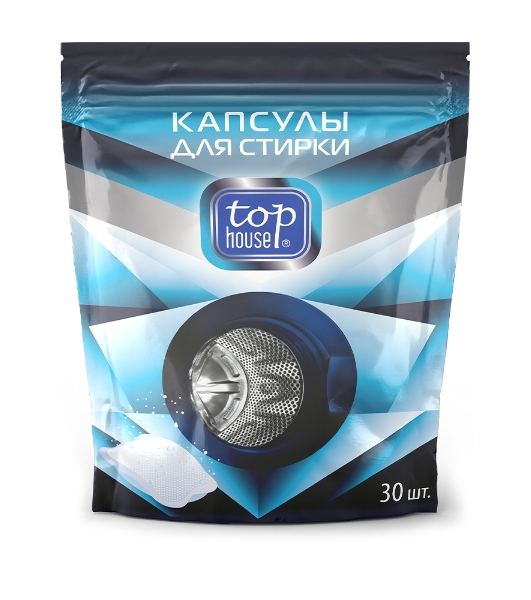 Капсулы для стирки, 30 шт. не содержит фосфатов и отдушек, удаляет даже сильные загрязнения, хорошо выполаскивается. Подходит для белого и цветного белья из всех типов ткани, кроме шерсти и шелка. Специально разработан для стирки при температуре 30-90 °С во всех типах стиральных машин и вручную. Безопасен для септиков.