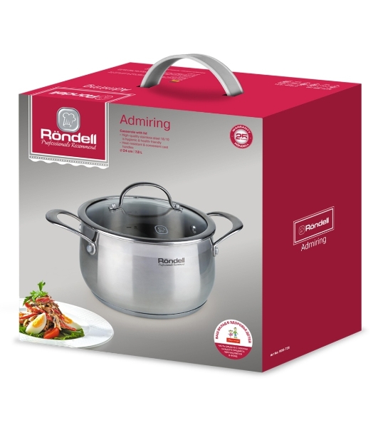 Кастрюля Rondell RDS-726 с кр. 24см (7,8 л)