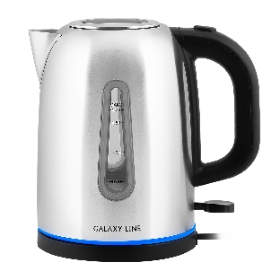 Электрочайник Galaxy GL 0366 серебристый, 1.7 л, 2200 Вт, скрытый нагревательный элемент