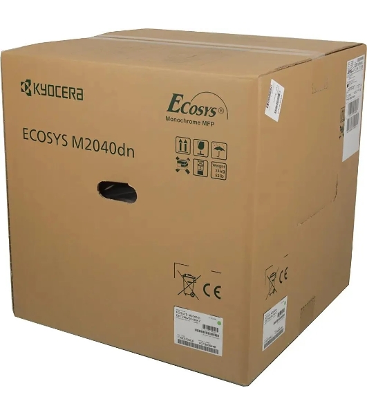 МФУ лазерное Kyocera Ecosys M2040dn (Азия) (1102S33AX0), A4, ч/б, печ. до 40 стр/мин., скан. до 40 стр/мин. (ч/б) 23 стр/мин. (цвет), 1200 x 1200 dpi (печать) 600x600dpi (скан.), USB, RJ-45 (старт.картр. TK-1178)