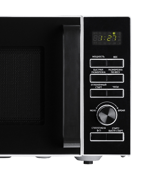 Микроволновая печь BBK 25MWS-970T/WB белый, 25 л, 900 Вт, переключатели - кнопки, поворотный механизм