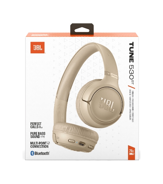 Беспроводные наушники JBL Tune 530BT бежевый, накладные, Bluetooth, складная конструкция