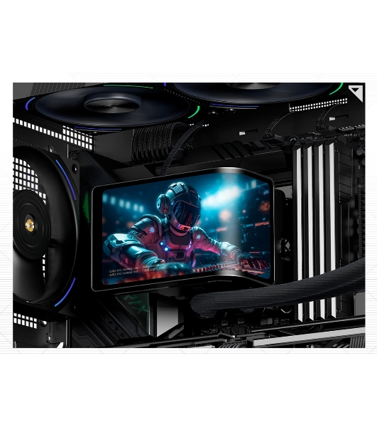 Водяное охлаждение для процессора Thermalright Wonder Vision 360 Turbo (360мм, LED, Black, ARGB/Fans: 3x120мм, 120.38CFM, 44.7dBA, 3000RPM/Pump height 107мм, 6400RPM, Rad thickness 27мм/S: 1700, 1200, 1851, 115X, 2011, 2066, AM5, AM4)