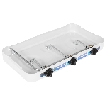 Плита настольная газовая Centek CT-1522 белый, 1.7 кВт, газ, конфорки - 3, эмаль, поворотные переключатели, фото2