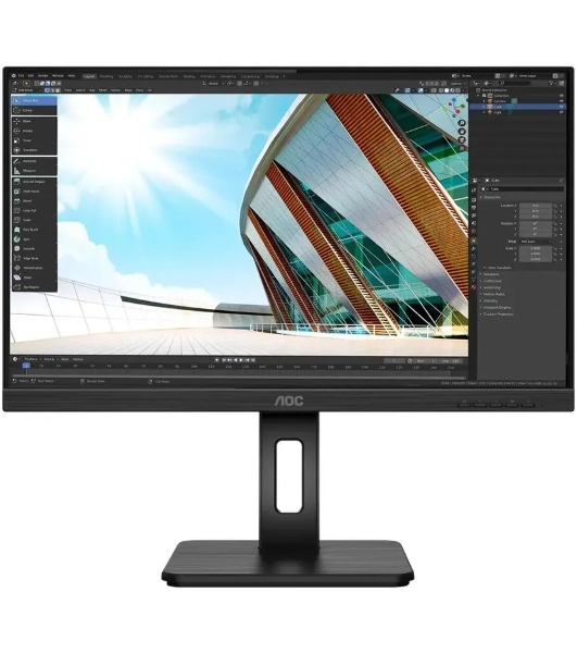 Монитор 23.8' AOC Q24P2Q IPS 2560x1440, 75 Гц, 4 мс, 16:9, 250 кд/м2, 1хHDMI, 1хDP, 1хVGA, черный