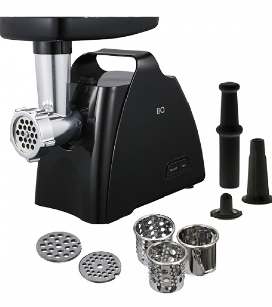 Мясорубка электрическая BQ MG1006 черный, 2100 Вт, 2.4 кг/мин, реверс, защита от перегрузки, насадки - 7