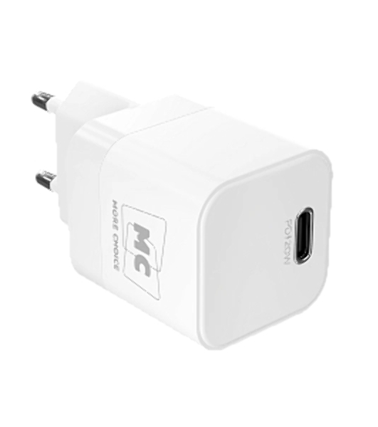 Сетевое зарядное устройство MORE CHOICE (4620202555816) NC86 1Type-C 3.0A PD 20W, белый