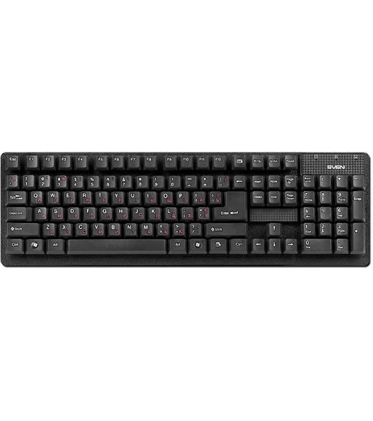 Клавиатура SVEN Standard 301 проводная, USB Type-A, чёрный