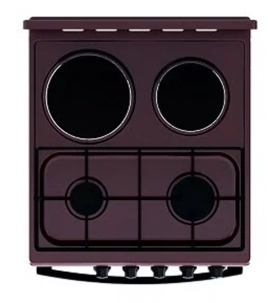 Плита комбинированная Flama RK 2201 B коричневый, конфорок 4 шт, духовка 50 л, 50 см x 85 см x 60 см