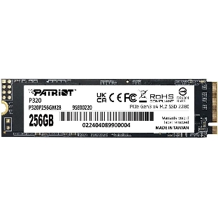 Накопитель SSD Patriot P320, 256Gb, PCIe 3.0 x4, M.2 2280, NVMe, R/W 2200/1200