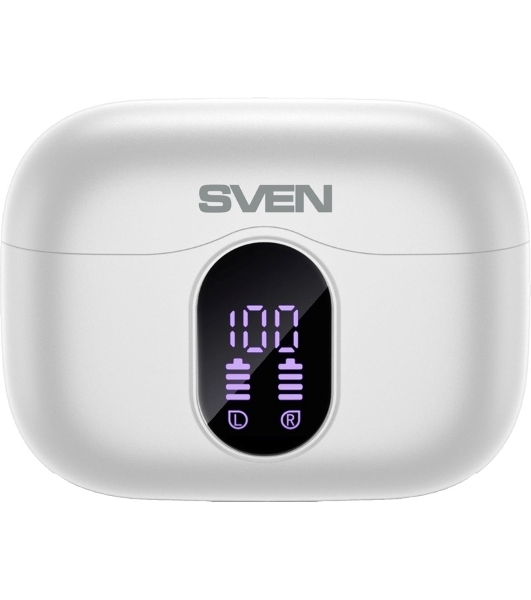Наушники TWS SVEN E-310B белый, внутриканальные, Bluetooth, сенсорное управление, до 4 ч