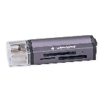 Кард-ридер Gembird FD2-MSD-5/серый/TF/Micro-SD/Micro-SDHC/Micro-SDXC/SD/MS/M2/USB 2.0/алюминий, фото 1