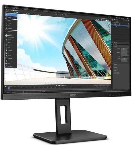 Монитор 23.8' AOC Q24P2Q IPS 2560x1440, 75 Гц, 4 мс, 16:9, 250 кд/м2, 1хHDMI, 1хDP, 1хVGA, черный
