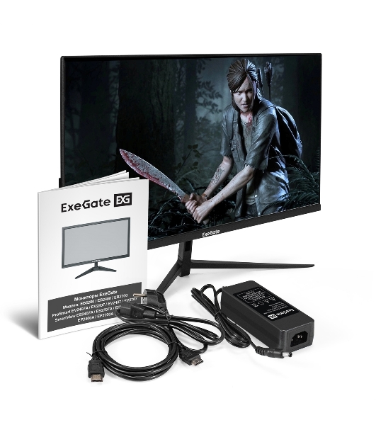 Монитор 23.8' ExeGate ProSmart EV2407 VA 1920x1080, 75 Гц, 5 мс, 16:9, 250 кд/м2, 1xHDMI, 1xVGA, черный