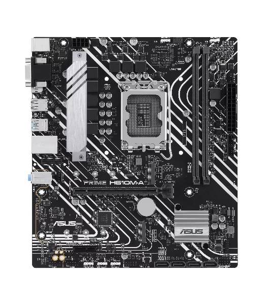 Материнская плата ASUS PRIME H610M-A-CSM, LGA 1700, Intel H610, 2xDDR5, 4xSATA, 2xM.2 PCIe 3.0 (x2, x4), 1xPCIe 4.0 x16, 1xPCIe x1, 1xHDMI, 1xDP, 1xVGA, 2xUSB-A 3.2 Gen 2, 4xUSB-A 2.0, 1x 1Gb LAN, 3x3.5 мм, 7.1, mATX