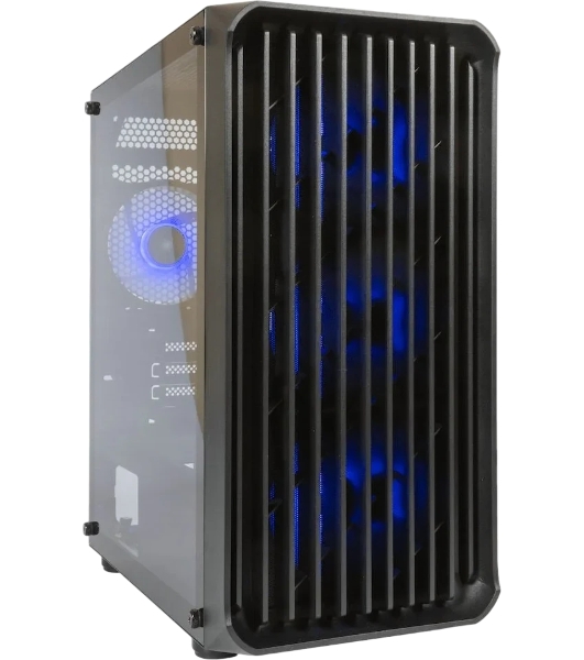 Компьютерный корпус Minitower mATX Eurocase 00-01003411 M205 4ARGb черный без БП закаленное стекло USB 3.0
