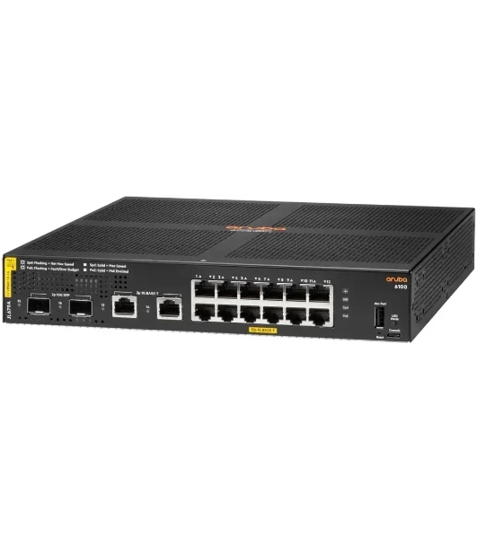 Коммутатор HPE Aruba 6100 12G CL4 2SFP+ 139W, 12×1 Гбит/с PoE+ + 2×10 Гбит/с SFP+, управляемый